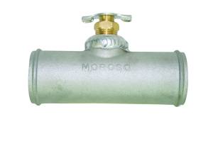 Moroso Radiator Hose Bleed/Drain - 3/8in Petcock - 1-1/2in to 1-1/2in Hose - Cast Aluminum