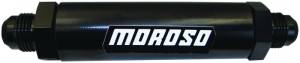 Moroso In-Line Fuel Filter - 6.5in -10An - 40 Micron SS Filter - Aluminum