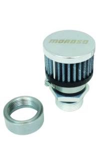 Moroso Weld-On Valve Cover Breather Kit - Steel Valve Covers - Chrome Finish