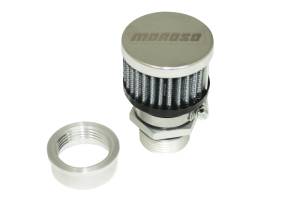 Moroso Weld-On Valve Cover Breather Kit - Aluminum Valve Covers - Chrome Finish