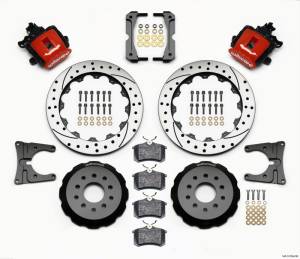 Wilwood Combination Parking Brake Rear Kit 12.88in Drilled Red 2005-2014 Mustang