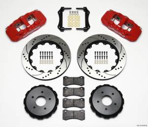 Wilwood AERO4 Rear Kit 14.00in Drilled Red 97-04 Corvette C5/Z06 05-13 C6