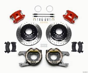 Wilwood D154 P/S P-B Kit Drilled-Red Jeep Dana 35 2.56 Off 5-lug w/ lines