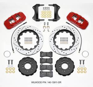 Wilwood AERO6 Front Hat Kit 15.00 Drilled Red 2014-up Corvette C7 w/Lines