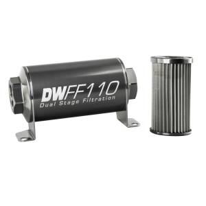 DeatschWerks - DeatschWerks Stainless Steel 10AN 10 Micron Universal Inline Fuel Filter Housing Kit (110mm) - Image 2