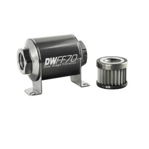 DeatschWerks - DeatschWerks Stainless Steel 10AN 10 Micron Universal Inline Fuel Filter Housing Kit (70mm) - Image 2