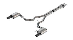 Borla-Exhaust System, ATAK, Cat-Back, 2-1/2 in Diameter, 4 in Black Polished Tips, Stainless, Natural, Ford Coyote, Ford Mustang 2024, Kit