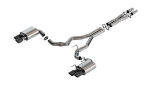 Borla Exhaust System, ATAK, Cat-Back, 2-1/2 in Diameter, 4 in Black Polished Tips, Stainless, Natural, Ford Coyote, Ford Mustang 2024, Kit