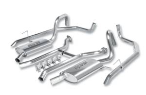 Borla Exhaust System, Touring, Cat-Back, 2.25 in Diameter, Dual Rear Exit, 2 in Turn Down Tailpipes, Stainless, Natural, Ford Crown Victoria 2003-11, Kit